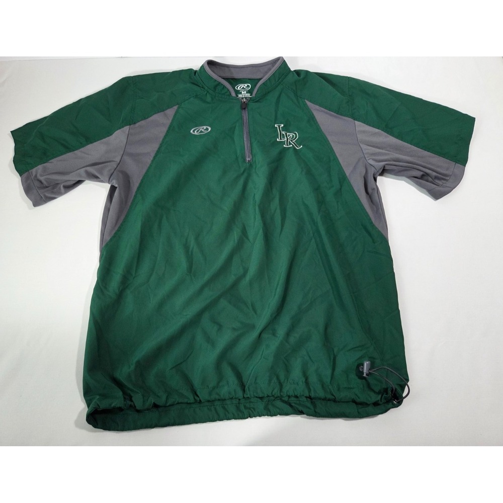Rawlings Warm Up Jacket Mens Medium Green Arkansas Little Rock Trojans Pullover